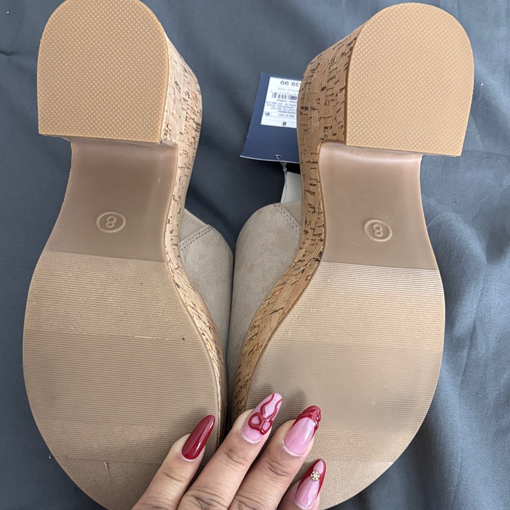 Universal Thread Cream Platform Mules - Picture 2 of 4